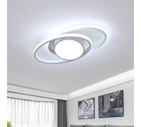 COMELY LED Ceiling Light, 39W Modern Dual-Round Ceiling Lights, Cold White COMELY White