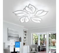 Comely LED Ceiling Light Dimmable, 45W Flower Chandeliers Ceiling Light with Remote Control Colour Changing Bedroom Ceiling Lamp, 5 Leaves Modern Ceiling Lighting for Living Room Dining Room