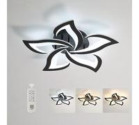 Comely LED Ceiling Light Dimmable, Black Ceiling Lamp with Remote Control, 40W 4700LM 3000K-6500K Dia 60cm, Acrylic Modern Ceiling Light for Bedroom Living Room [Energy Class E]