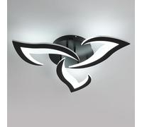 Comely LED Ceiling Light, Modern Acrylic Ceiling Lamp 33W 3712LM, Cool White 6500K, Ceiling Lighting Fixture, for Bedroom Living Room, Dia 52cm, Black