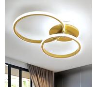 Comely LED Ceiling Light Modern, Gold Round Chandelier Ceiling Lights, LED Ceiling Lamp for Living Room Bedroom Dining Room Office, 42W, 3000K
