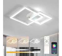 COMELY LED Ceiling Lights Dimmable, 34W 2 Squares White Wall Lights COMELY White