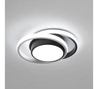 Comely LED Ceiling Lights, Modern LED Ceiling Lights 32W 2350LM, Cool White 6500K, Round Ceiling Lighting for Bedroom Hallway Balcony Corridor (Black) (Dia 27cm)