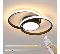 Comely LED Ceiling Lights, Modern LED Ceiling Lights 32W 2350LM, Warm White 3000K, Round Ceiling Lighting for Bedroom Hallway Balcony Corridor (Dia 28cm) (【Black】 Dimmable 3000K-6500K, 40cm)