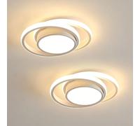 Comely LED Ceiling Lights, Modern LED Ceiling Lights 32W 2350LM, Warm White 3000K, Round Ceiling Lighting for Bedroom Hallway Balcony Corridor (Dia 28cm) (【2-Pack】【White】Warm White Light 3000K, 27cm)
