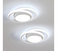 Comely LED Ceiling Lights, Modern LED Ceiling Lights 32W 2350LM, Warm White 3000K, Round Ceiling Lighting for Bedroom Hallway Balcony Corridor (Dia 28cm) (【2-Pack】【White】Cool White Light 6500K, 27cm)