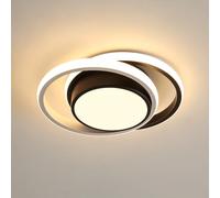 Comely LED Ceiling Lights, Modern LED Ceiling Lights 32W 2350LM, Warm White 3000K, Round Ceiling Lighting for Bedroom Hallway Balcony Corridor (Black) (Dia 27cm)