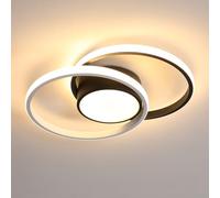 Comely LED Ceiling Lights, Modern LED Ceiling Lights 42W 3084LM, Warm Light 3000K, Round Ceiling Lighting for Bedroom Hallway Balcony Corridor (Black) (Dia 40cm)