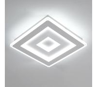 Comely LED Ceiling Lights Square, 36w 3960LM Modern Ceiling Lamp 28cm Square White LED Ceiling Lighting for Bedroom, Living Room, Hallway, Cold White Light 6500K