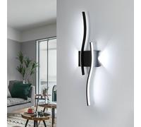 Comely LED Wall Light Indoor, 20W 2250LM Modern LED Wall Lamp, 6500K Cool Light, Black Linear Wall Sconce for Bedroom, Hallway, Living Room, Corridor, 60CM