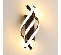 Comely LED Wall Light Indoor, 22W Black Spiral Modern LED Wall Lamp Warm Light 3000K, Wall Lighting Fixtures for Living Room Bedroom Dining Room Hallway