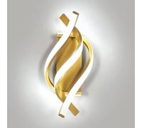 Comely LED Wall Light Indoor, 22W Gold Spiral Modern LED Wall Lamp,6500K