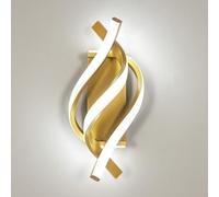 Comely LED Wall Light Indoor, 22W Gold Spiral Modern LED Wall Lamp, Wall Lighting Fixtures for Living Room Bedroom Dining Room Hallway,Cool White Light 6500K