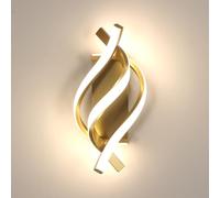 Comely LED Wall Light Indoor, 22W Gold Spiral Modern LED Wall Lamp Warm Light 4500K, Wall Lighting Fixtures for Living Room Bedroom Dining Room Hallway