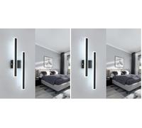Comely LED Wall Light Indoor, 32W Creative Long Strip Wall Lamp, Modern Indoor Wall Lights for Bedroom Living Room Bathroom Corridor Hallway, Cold White Light 6500K (Pack of 2)