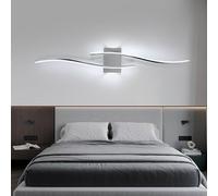 Comely LED Wall Light, Indoor LED Wall Sconce Light, Chrome Wave Wall Lamp 6500K Cool White for Bedroom Living Room Corridor Hallway Dining Room