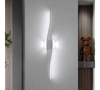 Comely LED Wall Light, Indoor LED Wall Sconce Light, Chrome Wave Wall Lamp 6500K Cool White for Bedroom Living Room Corridor Hallway Dining Room