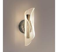 Comely LED Wall Lights Indoor, 16W Modern Fashion Wall Light 3000K/4500K/6500K 3 Colours Wall Lamp, Spiral Chrome Wall Sconce Lighting for Living Room Bedroom Corridor Stairs Hallway