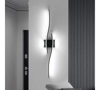 Comely LED Wall Lights Indoor 27W, Modern Black Wall Lights 6500K Cool Light, Aluminium Wall Lighting Fixtures for Bedroom Hallway Living Room Dining Room Staircase