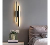Comely LED Wall Lights Indoor, Black 16W Wall Lamp LED Modern Acrylic, 3 Lighting Colours 3000K/4500K/6500K Wall Sconce Lights for Living Room Hallway Bedroom Corridor Stairs Hotel