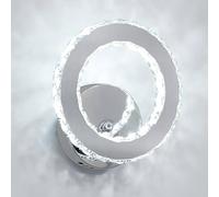 COMELY LED Wall Sconce with K9 Crystal, 16W Wall Mounted Lamp, 6500K in Silver COMELY Silver