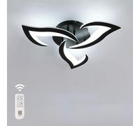 Comely Modern Acrylic Ceiling Lamp, 35W 3937LM, 3000K-6500K, Dimmable with Remote Control, Black, Dia 58cm, Indoor