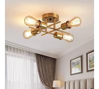 COMELY Modern Ceiling Light, Industrial 4-Light Semi Flush Mount Ceiling Light in Gold COMELY Gold