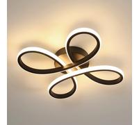 Comely Modern LED Ceiling Light, 30W 3375LM Ceiling Lamp Fixture 3000K Warm Light Lighting for Bedroom, Living Room, Dining Room, Kitchen, 30cm, Black