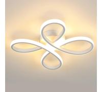 Comely Modern LED Ceiling Light, 30W 3400LM Ceiling Lamp Fixture, Flower Shape Ceiling Lighting for Hallway, Balcony, Bedroom, Living Room, Dining Room, 3000K Warm Light, 30cm, White