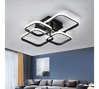 Comely Modern LED Ceiling Light, 4 Square Black LED Ceiling Lamp 60W 6750LM