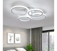 COMELY Modern LED Ceiling Light, 48W 5400LM Ceiling Lights with 4 White Rings COMELY White