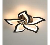 Comely Modern LED Ceiling Light, 60cm 60W 6750LM LED Chandelier, Modern Flower Acrylic Lamp for Bedroom, Living Room, Warm White Light 3000K, Black