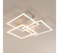 Comely Modern LED Ceiling Light 62CM White Dimmable Ceiling Lamp with Remote Control 3000K-6500K Geometric Square Flush Ceiling Light for Living Room Bedroom Kitchen 40W