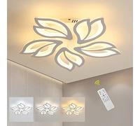 Comely Modern LED Ceiling Light Dimmable, 45W 6000LM Ceiling Lamp with Remote Control, Creative 5 Head Petals Design, Chandelier for Living Room Bedroom Kitchen Dining Room