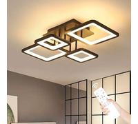 Comely Modern LED Ceiling Light Dimmable, 54W Flush Mount Ceiling Lights with Remote Control, Black Acrylic Chandelier Ceiling Lamp for Living Room Bedroom Dining Room