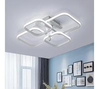 Comely Modern LED Ceiling Light, White Squares Design Chandelier Ceiling Lights 60W 6750LM, Acrylic Ceiling Lamp for Living Room Bedroom Kitchen Room Lounge Office, Cool Light 6500K