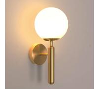 COMELY Modern LED Indoor Wall Lights, Gold E27 Wall Lights with Glass Shade COMELY Gold