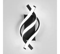 Comely Modern LED Wall Light Indoor, 22W 2500LM Spiral LED Wall Lamp, Black Simple Wall Sconce Lights for Living Room Bedroom Dining Room Hallway, Cool White Light 6500K