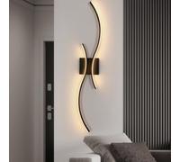 Comely Modern LED Wall Lights Indoor, 27W LED Wall Light Warm White 3000K, Long Wall Sconce for Bedroom Living Room Dining Room Corridor Hallway (Black)