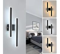 Comely Modern LED Wall Lights Indoor, 32W Acrylic LED Wall Light Warm White/Natural/White Light, Long LED Wall Sconce Lights for Bedroom Living Room Corridor Hallway (Black)