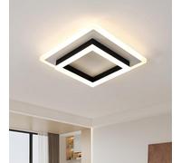 Comely Modern Square 30 W 4500 K Led Ceiling Light, 30 X 30 X 7 Cm, Black + White, 3300 Lm, Bedroom, Living Room, Dining Etc