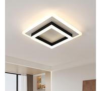 Comely Modern Square 30W 4500K LED Ceiling Light, 30x30x7cm, Black + White, 3300LM, Bedroom, Living Room, Dining etc.