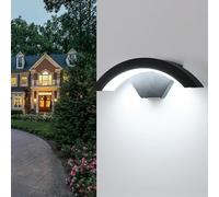 Comely Outdoor Wall Light, 24W Modern Black Wall Lamp 6500K White Light