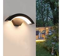 Comely Outdoor Wall Lights LED 24W, IP65 Waterproof LED Outside Lights, Modern Black Aluminium Wall Lamp for Front Door, Porch, Garden, Garage, 3000K Warm