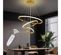 COMELY Pendant Ceiling Light, Dimmable 3 Ring Acrylic Chandelier, 20+40+60cm in Gold COMELY Gold