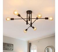 COMELY Sputnik Chandelier, 6-Lights Semi Flush Mount Ceiling Lights, Black COMELY Black
