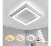 COMELY Square Acrylic LED Ceiling Light, 41W Dimmable Ceiling Lights, White COMELY White