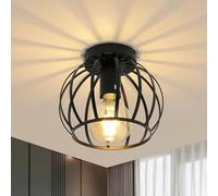 COMELY Vintage Ceiling Lights, Industrial Semi Flush Black Ceiling Lights, E27 COMELY Black