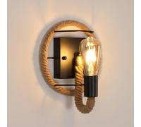 COMELY Vintage Industrial Wall Lights, Retro Hemp Rope Shaped Wall Lights, E27 in Black COMELY Black