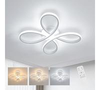 Comely White Dimmable Flower LED Ceiling Light, Modern Petal Flush Mount Ceiling Lamp, 3 Color Temperatures 3000K-6500K, Eye Protection, Energy Saving for Bedroom Living Room Kids Room Dining Room
